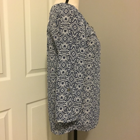 REWIND Boho Patterned 3/4 Sleeve Peasant Blouse - Picture 6 of 7